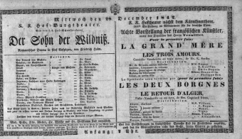 Theaterzettel (Oper und Burgtheater in Wien) 18421228 Seite: 1