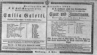 Theaterzettel (Oper und Burgtheater in Wien) 18421230 Seite: 1