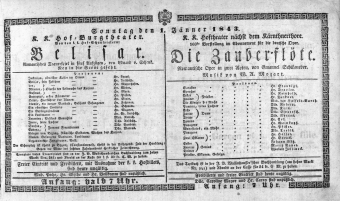Theaterzettel (Oper und Burgtheater in Wien) 18430101 Seite: 1