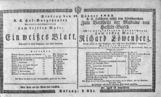Theaterzettel (Oper und Burgtheater in Wien) 18430117 Seite: 1