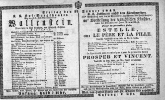 Theaterzettel (Oper und Burgtheater in Wien) 18430127 Seite: 1