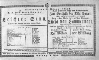 Theaterzettel (Oper und Burgtheater in Wien) 18430128 Seite: 1