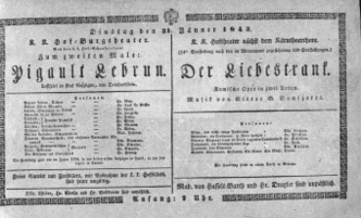 Theaterzettel (Oper und Burgtheater in Wien) 18430131 Seite: 1