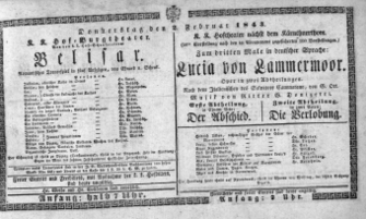 Theaterzettel (Oper und Burgtheater in Wien) 18430202 Seite: 1