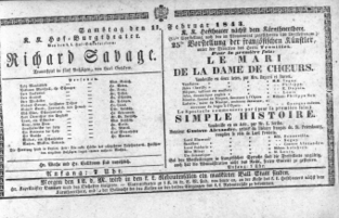 Theaterzettel (Oper und Burgtheater in Wien) 18430211 Seite: 1