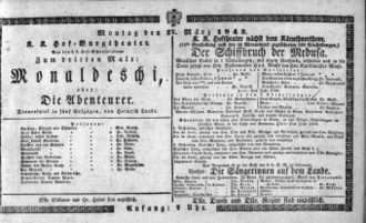Theaterzettel (Oper und Burgtheater in Wien) 18430327 Seite: 1