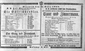 Theaterzettel (Oper und Burgtheater in Wien) 18430329 Seite: 1