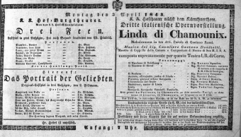 Theaterzettel (Oper und Burgtheater in Wien) 18430403 Seite: 1