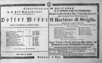 Theaterzettel (Oper und Burgtheater in Wien) 18430427 Seite: 1