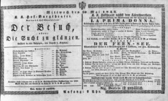 Theaterzettel (Oper und Burgtheater in Wien) 18430510 Seite: 1