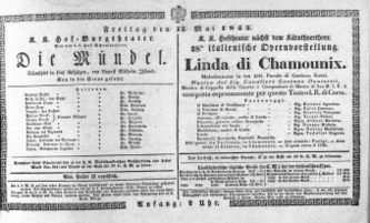 Theaterzettel (Oper und Burgtheater in Wien) 18430512 Seite: 1