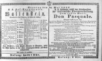Theaterzettel (Oper und Burgtheater in Wien) 18430514 Seite: 1