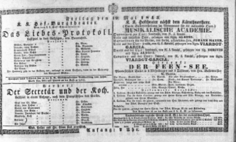 Theaterzettel (Oper und Burgtheater in Wien) 18430519 Seite: 1
