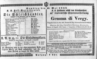 Theaterzettel (Oper und Burgtheater in Wien) 18430527 Seite: 1