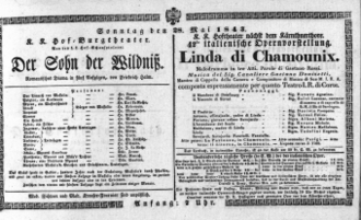 Theaterzettel (Oper und Burgtheater in Wien) 18430528 Seite: 1