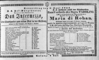 Theaterzettel (Oper und Burgtheater in Wien) 18430608 Seite: 1