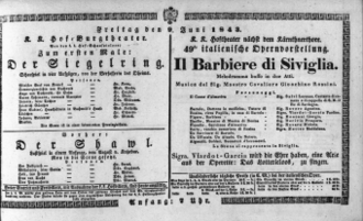 Theaterzettel (Oper und Burgtheater in Wien) 18430609 Seite: 1
