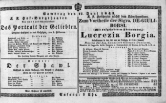 Theaterzettel (Oper und Burgtheater in Wien) 18430617 Seite: 1