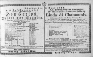 Theaterzettel (Oper und Burgtheater in Wien) 18430620 Seite: 1