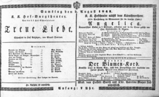 Theaterzettel (Oper und Burgtheater in Wien) 18430805 Seite: 1