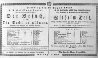 Theaterzettel (Oper und Burgtheater in Wien) 18430812 Seite: 1
