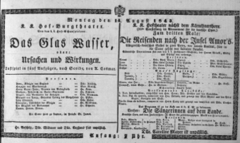 Theaterzettel (Oper und Burgtheater in Wien) 18430814 Seite: 1
