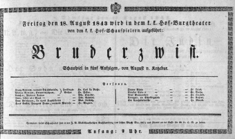 Theaterzettel (Oper und Burgtheater in Wien) 18430818 Seite: 1