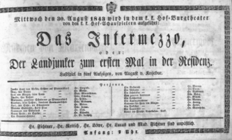 Theaterzettel (Oper und Burgtheater in Wien) 18430830 Seite: 1