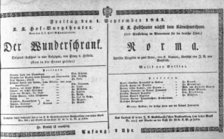 Theaterzettel (Oper und Burgtheater in Wien) 18430901 Seite: 1