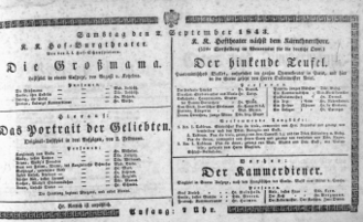 Theaterzettel (Oper und Burgtheater in Wien) 18430902 Seite: 1