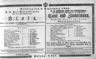 Theaterzettel (Oper und Burgtheater in Wien) 18430903 Seite: 1