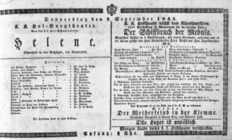 Theaterzettel (Oper und Burgtheater in Wien) 18430907 Seite: 1