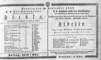 Theaterzettel (Oper und Burgtheater in Wien) 18430910 Seite: 1