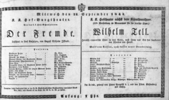 Theaterzettel (Oper und Burgtheater in Wien) 18430913 Seite: 1