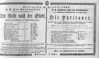 Theaterzettel (Oper und Burgtheater in Wien) 18431013 Seite: 1