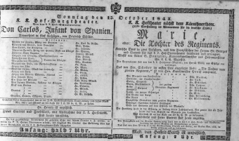 Theaterzettel (Oper und Burgtheater in Wien) 18431015 Seite: 1