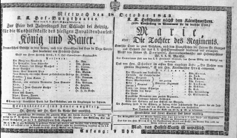 Theaterzettel (Oper und Burgtheater in Wien) 18431018 Seite: 1