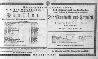Theaterzettel (Oper und Burgtheater in Wien) 18431025 Seite: 1
