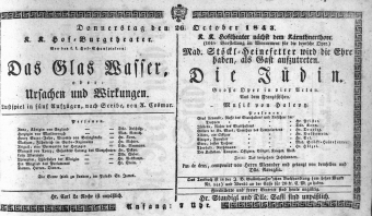 Theaterzettel (Oper und Burgtheater in Wien) 18431026 Seite: 1