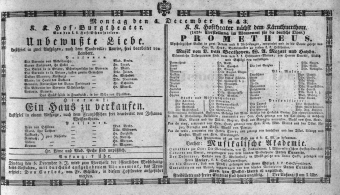 Theaterzettel (Oper und Burgtheater in Wien) 18431204 Seite: 1