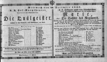 Theaterzettel (Oper und Burgtheater in Wien) 18431213 Seite: 1