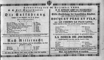 Theaterzettel (Oper und Burgtheater in Wien) 18431214 Seite: 1