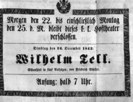 Theaterzettel (Oper und Burgtheater in Wien) 18431222 Seite: 1