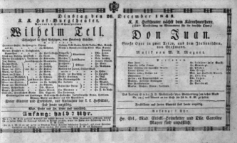 Theaterzettel (Oper und Burgtheater in Wien) 18431226 Seite: 1
