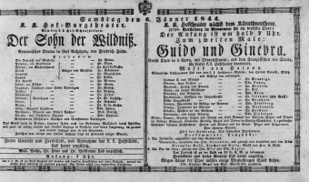 Theaterzettel (Oper und Burgtheater in Wien) 18440106 Seite: 1