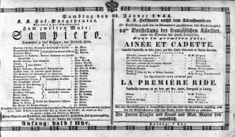 Theaterzettel (Oper und Burgtheater in Wien) 18440127 Seite: 1