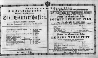 Theaterzettel (Oper und Burgtheater in Wien) 18440217 Seite: 1