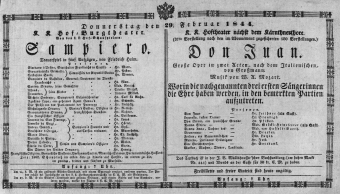 Theaterzettel (Oper und Burgtheater in Wien) 18440229 Seite: 1