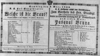 Theaterzettel (Oper und Burgtheater in Wien) 18440302 Seite: 1
