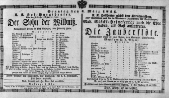 Theaterzettel (Oper und Burgtheater in Wien) 18440303 Seite: 1